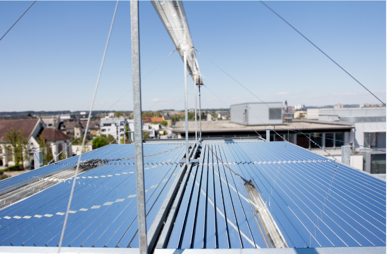 Fresnex 20m² concentrated solar thermal prototyp